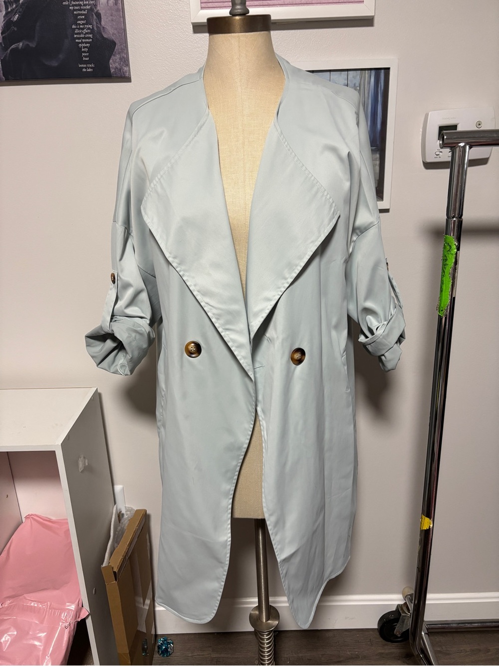 Seafoam Trench Coat